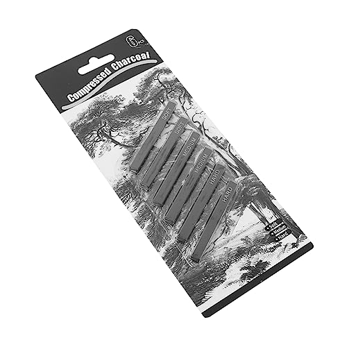 6pcs Professional Art Charcoal Compressed Sticks Drawing Set Medium Vine Charcoal Pencils Sketching Supplies for Artists Students
