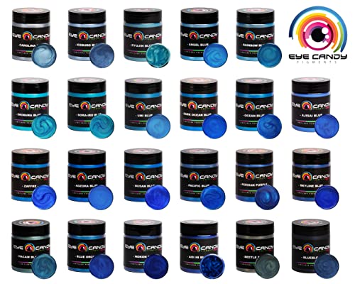Eye Candy Pigments Premium Blue Mica Powder - Blueblood (50gr) - for Epoxy, Resin, Soap, Paint, Woodworking, Acrylic Pouring, Bath Bombs, Fishing Lures - DIY Arts and Crafts Additive - color: Blueblood