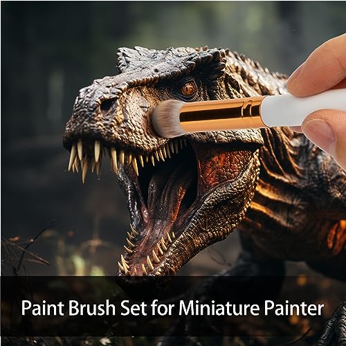 UNIMEIX Dry Brush Miniature Painting Miniature Paint Brushes Hobby Detail Blending Brushes for Effortless Scale Model Painting Watercolor Brushes(12 Pack) - color: White