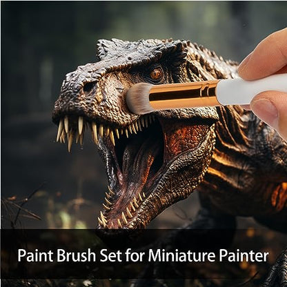 UNIMEIX Dry Brush Miniature Painting Miniature Paint Brushes Hobby Detail Blending Brushes for Effortless Scale Model Painting Watercolor Brushes(12 Pack) - color: White