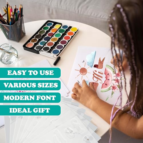 124 Alphabet Numbers Mandala Stencils Small Large Upper Lowercase 2 and 4 inch Arts Crafts Letters Stencil Reusable Template for Calligraphy DIY Painting Wood Wall Fabric Rock Bullet Journal Kit - style: Medium