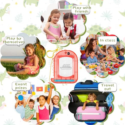 Outus 24 Pcs Mini Magnetic Drawing Boards Goodie Bags Stuffers for Kids Backpack Keychain Clip Drawing Board Erasable Sketch and Painting Pad for Classroom Rewards Party Favors (Dinosaur) - style: Dinosaur