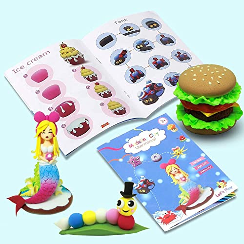 ifergoo Modeling Clay - 24 Colors Air Dry Clay, DIY Magic Clay with Tools and Munuals, Kids Toys Set for Boys and Girls - color: 24 Colors