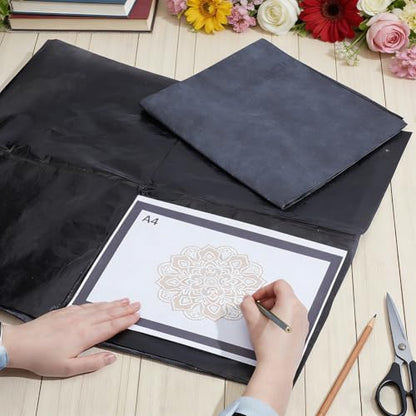 NBEADS 6 Pcs Large Carbon Paper for Tracing, 20.31x47.24 Inch Black Graphite Transfer Paper Carbon Wax Transfer Paper for Woodworking Fabric Canvas Patterns Sketch Drawing DIY Projects