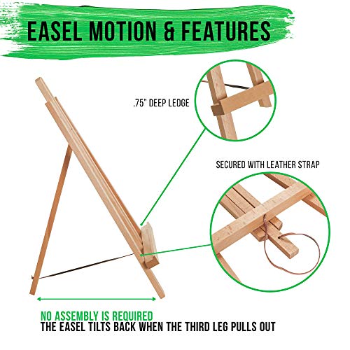 U.S. Art Supply 18" Large Tabletop Display Easel - Beechwood Artist A-Frame Display Stand, Wooden Easel for Painting, Canvas Stand, (Pack of 1) Classrooms Events Photo Picture Sign Holder - style: 18" - Pack of 1