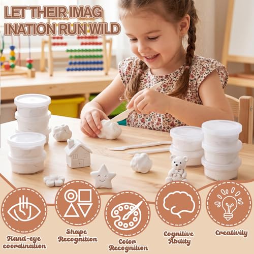 VioraWhite 48 Pcs Air Dry Clay 1.6lb Modeling Clay Kit Soft & Stretchable Magic Foam for Kids DIY Molding, Arts & Crafts, Boys Girls Party Favors, Cosplay Sculpting Supplies(White) - color: White