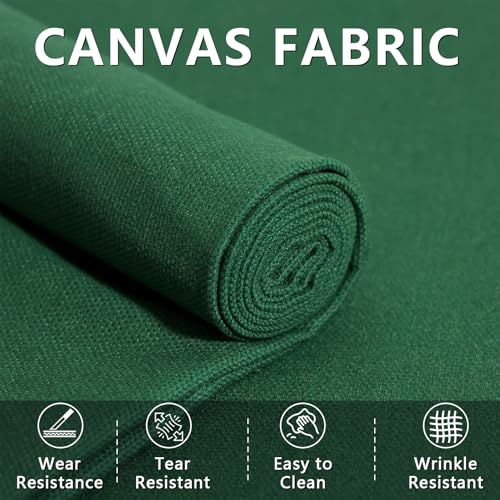 Canvas Fabric, 60" Wide Medium Weight 8 oz Duck Fabric for Quilting, Sewing, Crafts, Painting, Drop Cloths (Hunter Green) - color: Hunter Green, size: 60''x40''