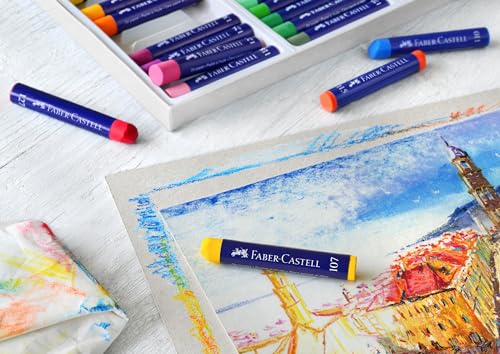 Faber-Castell Creative Studio Oil Pastel Crayons – 12 Vibrant Colors - size: 12 Count (Pack of 1)