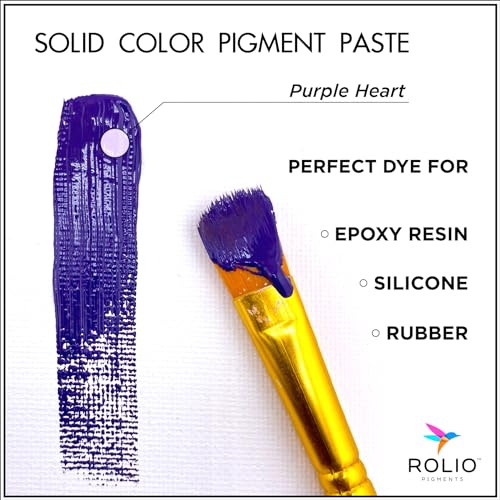 Rolio Purple Heart Pigment Paste for Epoxy Resin – 2oz Jar – Opaque Purple Epoxy Colorant, Resin Dye Paste, High-Intensity Pigment Paste for Art, Jewelry, Crafts, Tumblers & DIY Projects - color: Purple Heart