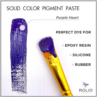 Rolio Purple Heart Pigment Paste for Epoxy Resin – 2oz Jar – Opaque Purple Epoxy Colorant, Resin Dye Paste, High-Intensity Pigment Paste for Art, Jewelry, Crafts, Tumblers & DIY Projects - color: Purple Heart