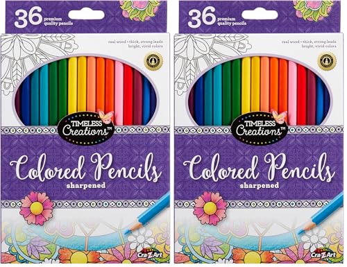 Cra-Z-Art Timeless Creations Adult Coloring: 36ct Colored Pencils (10455-24) (Pack of 2) - size: 36 Count (Pack of 2)