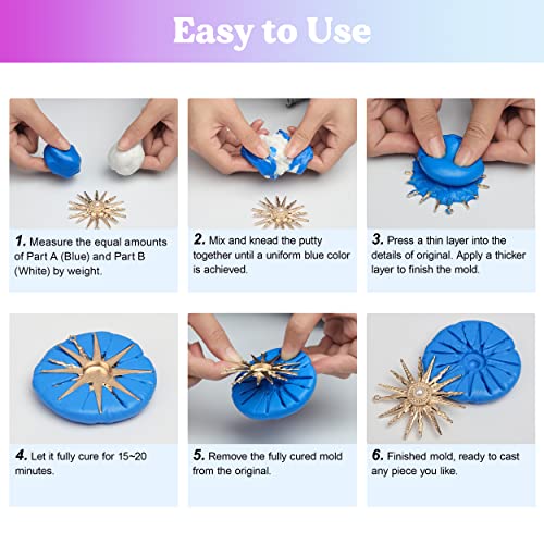 Bundle Set of 15A Silicone Mold Making Kit Liquid Silicone Rubber and 40A Silicone Putty