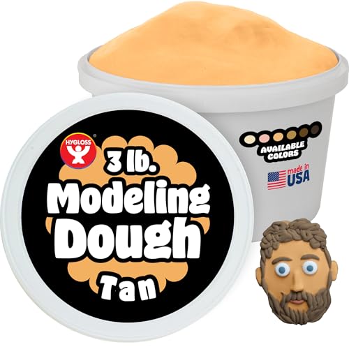 Hygloss Play Modeling Dough for Kids – Multicultural Skin Tones – Safe & Non-Toxic Sensory Dough for Arts & Crafts – Play Clay for Toddler Activities, Preschool Classroom Must-Haves (3 lb, Tan) - color: Tan, size: 3-Pound