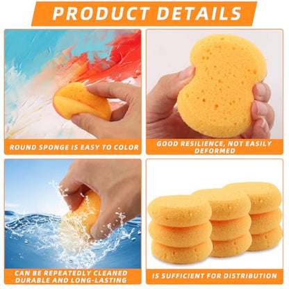 20 PCS Round Pottery Sponges for Clay & Painting- 2.8 Inch Durable Synthetic Sponges, Elasticity Ceramic Clay Sponge, Round Cleaning Water Absorption Soap Sponge for Crafts Household Use and More