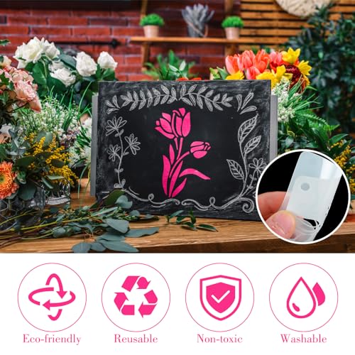 Ymapinc 20 Pcs 2.95 Inch Flower Stencils for Crafts, Rock Painting, Home Decor