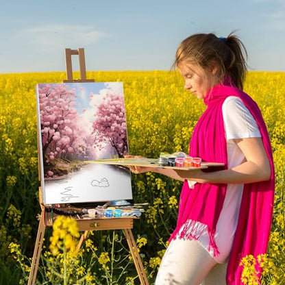 Zhanmai 72 Pcs 12 Sets Sip and Paint Kit Pre Drawn Canvas for Painting 8" x 10" Paint Party Canvas Painting Pre Printed Canvases for Party Favor DIY Virtual Adult's Date Night(Realistic Landscape) - style: Realistic Landscape