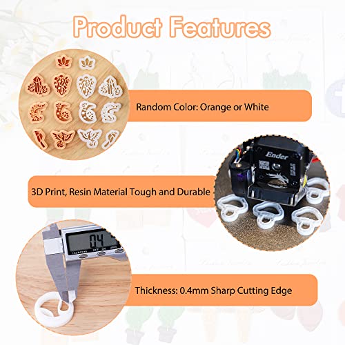 Puocaon Basic Clay Earring Cutters - 21 Pcs Polymer Clay Cutters, Classic Geometric Clay Jewelry Cutters Set, Shell Clay Earring Cutter, Radial Shape Clay Cutters for Polymer Clay Jewelry Making