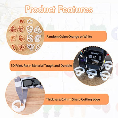 Puocaon Basic Clay Earring Cutters - 21 Pcs Polymer Clay Cutters, Classic Geometric Clay Jewelry Cutters Set, Shell Clay Earring Cutter, Radial Shape Clay Cutters for Polymer Clay Jewelry Making