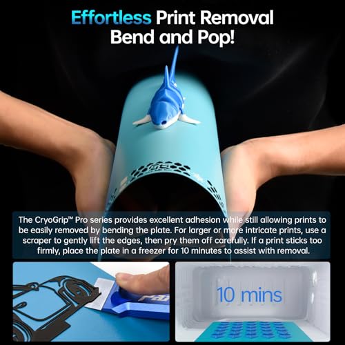 BIGTREETECH BIQU CryoGrip Pro Glacier for Voron 300/Qidi Plus 4 3D Printers 300x300MM Build Plate High Adhesion Heated Bed Cover Upgrade Removable & Easy Clean Spring Steel Sheet - style: Glacier(Voron 300/Qidi Plus 4)