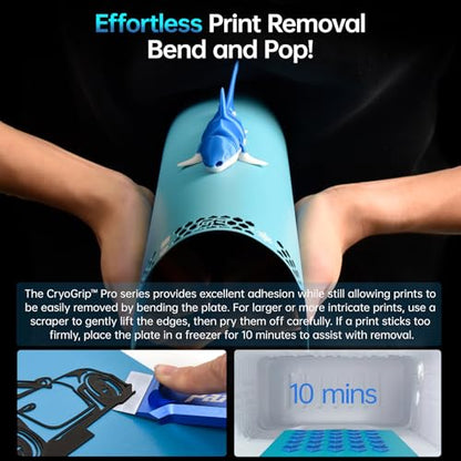 BIGTREETECH BIQU CryoGrip Pro Glacier for Voron 300/Qidi Plus 4 3D Printers 300x300MM Build Plate High Adhesion Heated Bed Cover Upgrade Removable & Easy Clean Spring Steel Sheet - style: Glacier(Voron 300/Qidi Plus 4)