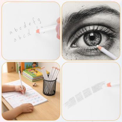 Precision Eraser Pens 10 Pack Fine Detail Eraser Pen with Sharpener | Pen Style Art Eraser, Professional Erasing Detail Add Highlight, for Beginner Artists Sketching Drawing Detailing Drafting