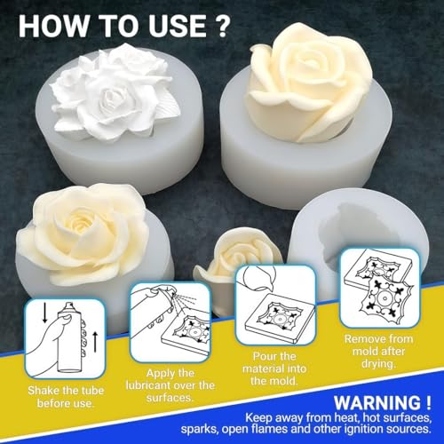 Professional Mold Release Spray for Candle Making & Epoxy Resin | Fast-Drying Silicone Formula | Non-Stick Extends Mold Life | Withstands 500°F | 3.38oz/100ml