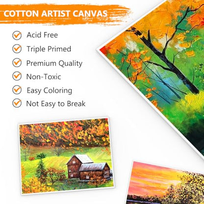 Canvas for Painting 12 x 16 inches, 5 Packs Blank Canvas Board Cotton Acid-Free Canvas Panels for Acrylic Paint, Oil Paint & Wet Water Art Media, Hobby Painters and Beginners - size: 5 Packs 30x40cm