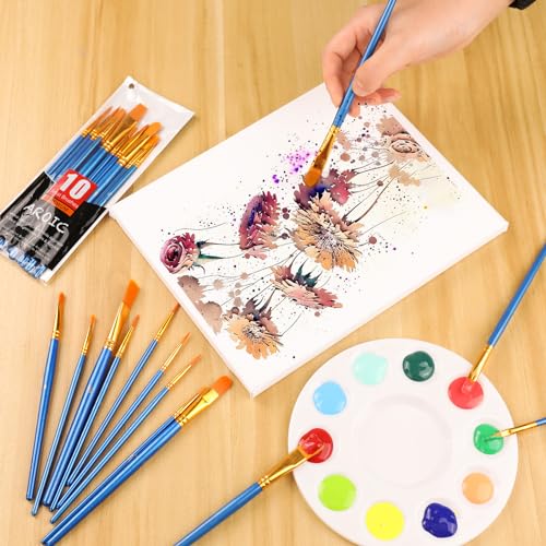 AROIC Paint Brushes Palette Set,24 Pack/240Pcs Acrylic Paint Brushes and 24 Palettes, Professional Artist Brushes, Finger and Face Painting Oil Painting Watercolor Kid's and Adult Painting Art Set. - size: 240 Brushes 24 Palettes