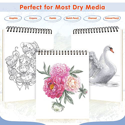 FIXSMITH 9"X12" Sketch Book | 80 Sheets (68 lb/100gsm) Sketchbook | Top Spiral Bound Artist Sketch Pad | Acid Free Drawing Pad | Ideal for Kids, Beginners, Artists & Painters | Bright White - color: Tan, size: 9"x12"-1 Pack