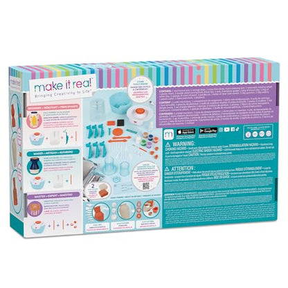 Make It Real: Mini Pottery Studio Deluxe Set - DIY All-in-1 Sculpting Craft Kit, All Skill Levels, Miniature Clay Projects, Kids Girls & Tweens Age 8+ - style: Deluxe