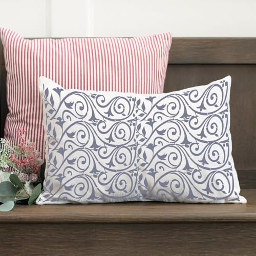 Floral Stencils for Crafts Reusable Texture Stencils Background Stencil Leaf Swirl Templates for Painting on Wood Furniture Card Canvas - style: Floral 02
