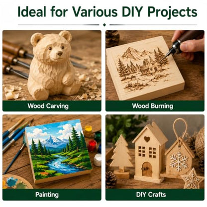 Unfinished Wood Blocks for Carving, 4 Pcs 3 x 8 x 1 Inch Solid Wood Blocks for Whittling, Engraving, Painting and DIY Crafts - size: 3x8x1 Inch