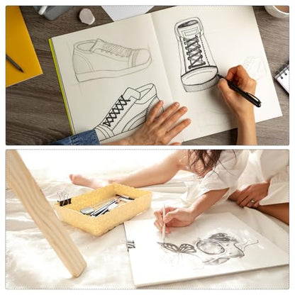 PATIKIL 12 x 8" Top Spiral Bound Sketch Book, 1 Pcs 30 Sheet 60 Pages 160GSM Retro Spiral Sketchbook Notebook for Artist Drawing Painting Writing - size: 12 x 8"