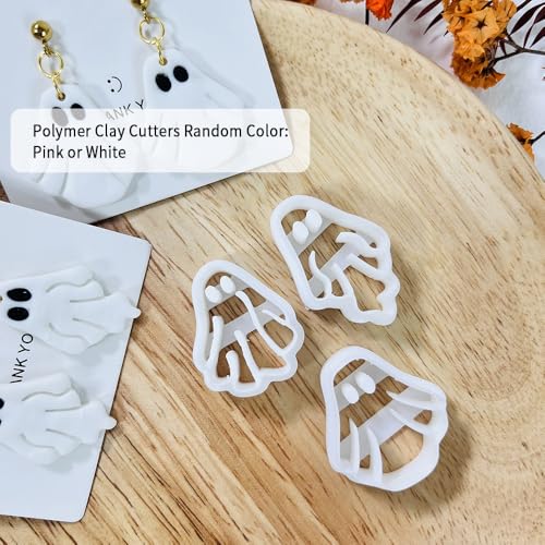 Xaekicr Halloween Ghost Polymer Clay Cutters – 3 Pcs Spooky Clay Cutters for Earrings and DIY Crafts, Polymer Clay Tools for Jewelry Making - color: X color