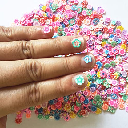 40g Mini Flowers Fimo Polymer Slices Adults Nails Slices Art Design Supplies DIY Craft (Flowers) - color: Flowers