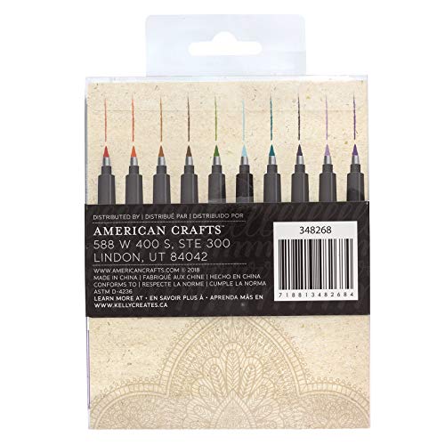 American Crafts Kelly Creates Small Brush Pens 10/Pkg-Multicolor Set 2
