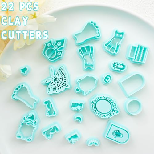 Tainsky Halloween Clay Cutters - 22 Shapes for Polymer Clay Cutters for Earrings（C） - color: Set C