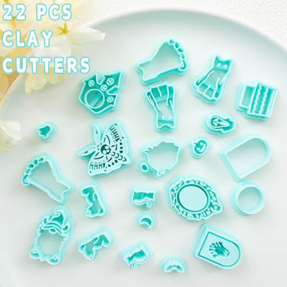 Tainsky Halloween Clay Cutters - 22 Shapes for Polymer Clay Cutters for Earrings（C） - color: Set C