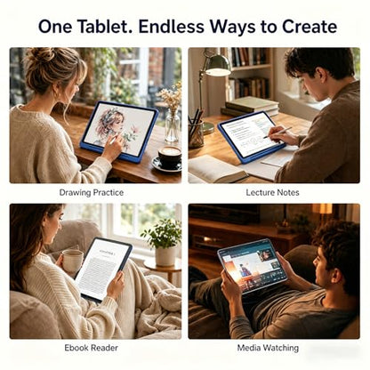 12-Inch Standalone Drawing Tablet No Computer Needed: 4096-Level Stylus Digital Art Tablet with Anti-Glare Screen, 16GB RAM, 256GB Storage, 8000mAh, Android 15 – for Beginners, Artists, Students