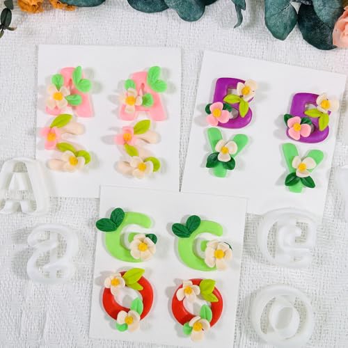 Xaekicr Alphabet Polymer Clay Cutters: 26 Pcs, Letter Designs for Polymer Clay Jewelry,Letter Clay Molds for DIY Custom Clay Earrings - color: M color
