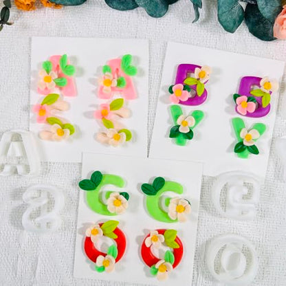 Xaekicr Alphabet Polymer Clay Cutters: 26 Pcs, Letter Designs for Polymer Clay Jewelry,Letter Clay Molds for DIY Custom Clay Earrings - color: M color