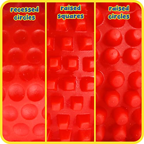 READY 2 LEARN Palm Dough Rollers - 3 Easy to Hold Arts and Crafts Tools for Kids - Set 1 - DIY Textured Patterns in Dough, Clay and Paint