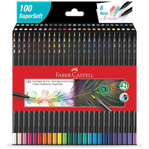 Faber-Castell Colored Pencils, Supersoft EcoPencil, 1207100SOFT, 100 Colors