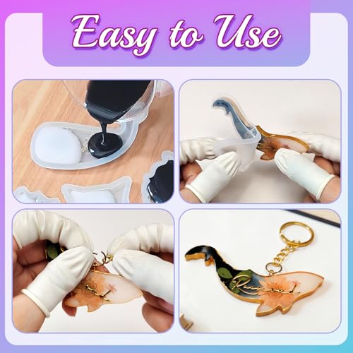 228pcs Resin Keychain Molds, UV Resin Molds for Beginner, Animal Leaf Shape Silicone Molds for Keychain Jewelry Pendant Making - color: 228pcs Animal Keychain Molds
