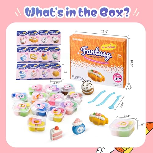 Both idea Air Dry Clay Kit, Cake Theme | 12 Packs, Non-Toxic Kids Gift | School & Party: Perfect for classroom art activities, birthday party favors, creative family DIY, and holiday celebrations. - style: Baking Magician
