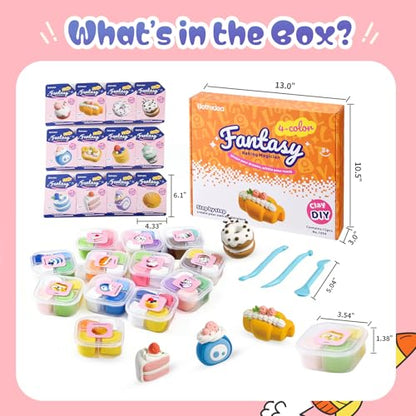 Both idea Air Dry Clay Kit, Cake Theme | 12 Packs, Non-Toxic Kids Gift | School & Party: Perfect for classroom art activities, birthday party favors, creative family DIY, and holiday celebrations. - style: Baking Magician