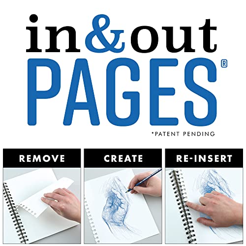 Grumbacher 5.5" x 8.5" Mixed Media Paper Pad with in & Out Pages, 98 lb. / 160 GSM, Side Wire Bound, 60 White Sheets/Pad, 3-Pack - size: 5.5" x 8.5"
