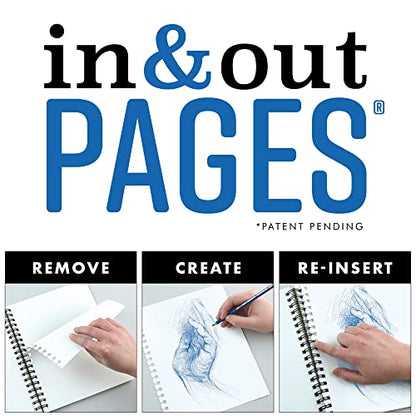 Grumbacher 9" x 12" Mixed Media Paper Pad with in & Out Pages, 160 GSM, Side Wire Bound, 60 White Sheets/Pad, 3-Pack - size: 9" x 12"