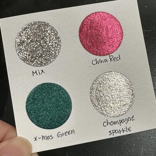 IUILE Handmade Watercolor Paints - Jingle Bell Half Pan Set (4 colors) - color: Jingle Bell