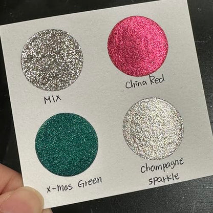 IUILE Handmade Watercolor Paints - Jingle Bell Half Pan Set (4 colors) - color: Jingle Bell